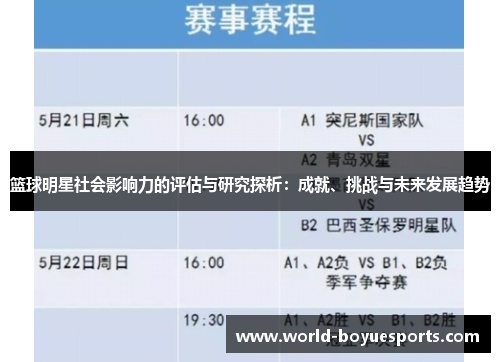 篮球明星社会影响力的评估与研究探析：成就、挑战与未来发展趋势